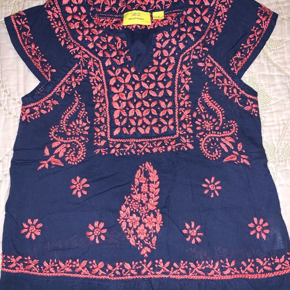 Roberta Roller Rabbit embroidered top size 6